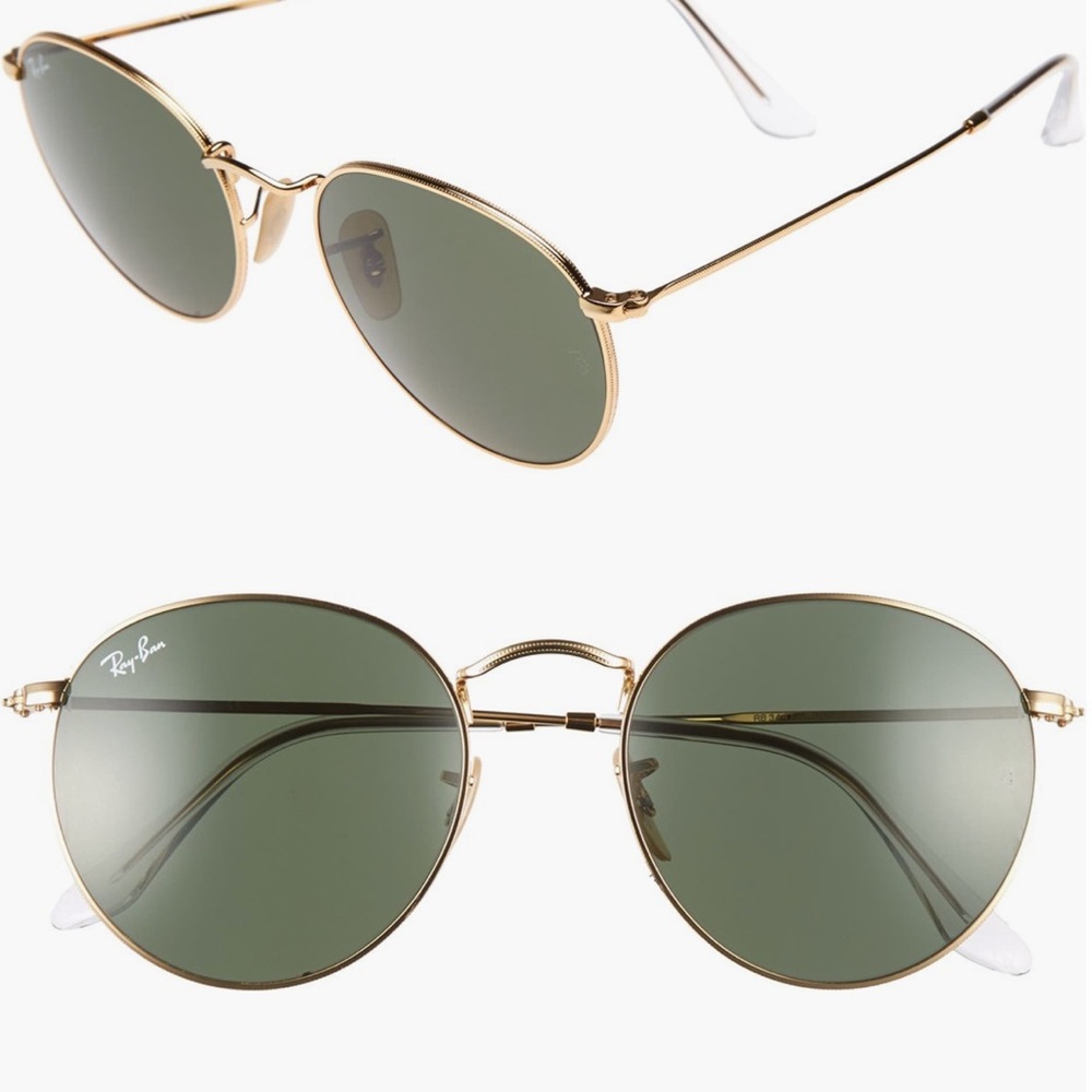 Ray Ban Icons 53mm Retro Sunglasses, Color: Gold/ Green
